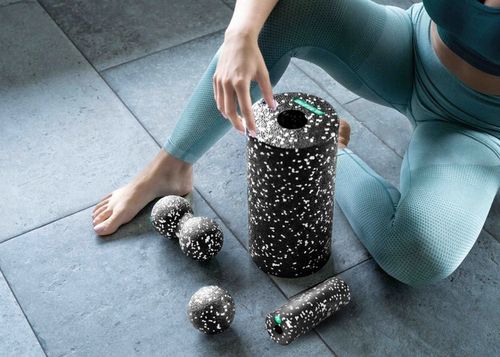 DrFit Roller wałek do masażu piłka duoball zestaw 4 elementy białe kropki na Arena.pl