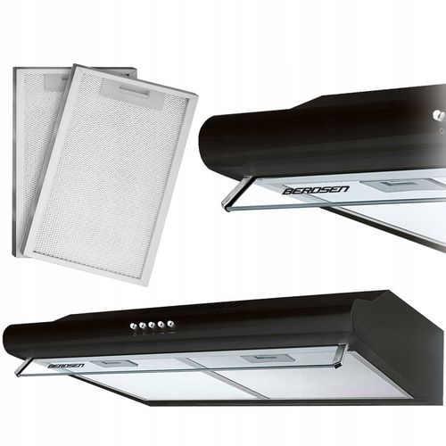 OKAP PODSZAFKOWY KUCHENNY WĘGLOWY 60cm BERDSEN CZARNY 10A na Arena.pl