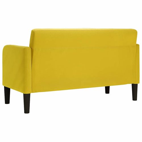 Sofa dwuosobowa żółta 109 cm aksamitna na Arena.pl