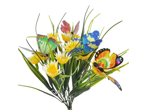 Lampa solarna ogrodowa lampka kwitnąca łąka kwiaty do ogrodu żółta łąka na Arena.pl