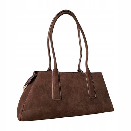 Flora&Co torebka shopper brązowy czekoladowa zamszowa torebka jamnik na Arena.pl