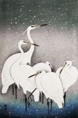 Plakat 20x30cm Group of Egrets, Koson Japoński Vintage do Salonu