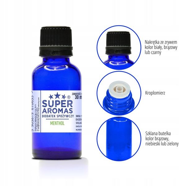SUPER AROMAS Dodatek Spożywczy MENTHOL 30 ml zdjęcie 2
