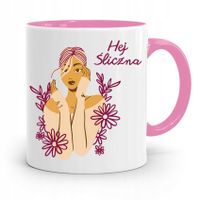 Kubek Różowy Dla Dziewczyny Żony Hej Śliczna Z Nadrukiem Ze Zdjęciem