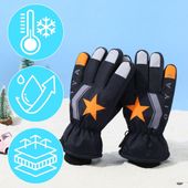 Rękawiczki Pięciopalczaste Ortalionowe Ciepłe Grube Dla Chłopca Rękawice