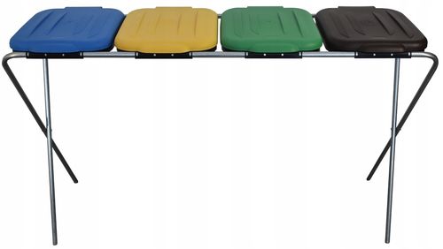 stojak do segregacji odpadów (4-stanowiskowy) niebieski, zielony, brązowy na Arena.pl