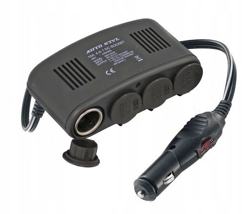 Rozgałęziacz zapalniczki 4 gniazda 10A kabel 120cm na Arena.pl