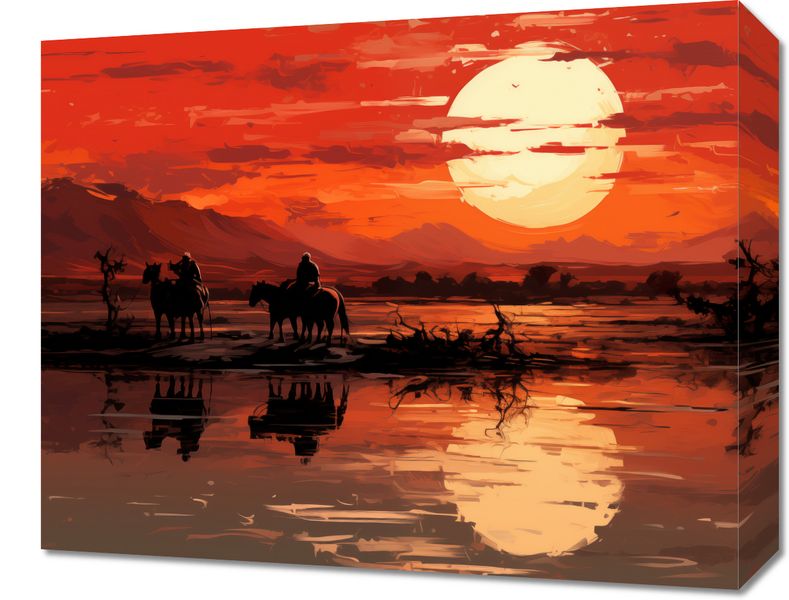 Obraz 50x40cm Zachód Słońca na Prerii zdjęcie 1