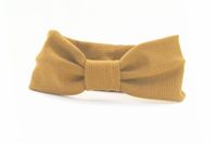 Opaska szeroka dzianinowa dla dziewczynki miodowa L