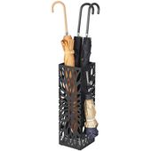 Nowoczesny stojak na parasole czarny 49 cm metalowy z ociekaczem