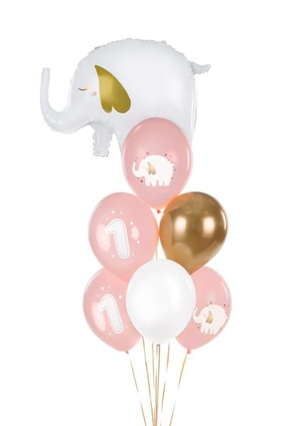 Balony 30 cm, Roczek, Baby pink zdjęcie 2