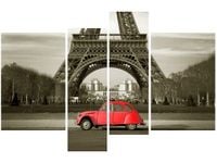 OBRAZ CZERWONY CITROEN 2CV WIEŻĄ EIFFLA
