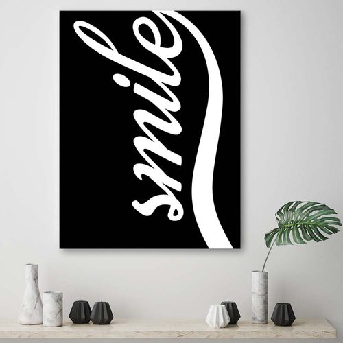 OBRAZ NA PŁÓTNIE Napis Smile Typografia 40x60 na Arena.pl