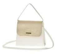 Laura Biaggi - mała torebka wizytowa kuferek biało-złota JP41