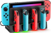 STACJA ŁADUJĄCA DO NINTENDO I SWITCH 2 PODŚWIETLANA - CZARNA
