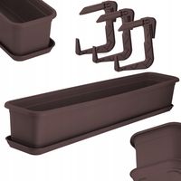 KADAX Doniczka Skrzynka Balkonowa 80cm + 3 Uchwyty