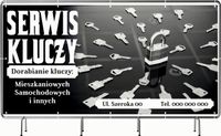 BANER REKLAMOWY 100x50cm projekt w cenie oczkowany SERWIS KLUCZY