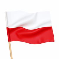 Flaga Polski biało-czerwona materiałowa na trzonek maszt, 60x90 cm