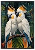 Plakat dwie papug w ramce 30x40 cm w czarnej ramie