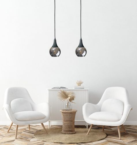 Lampa wisząca 2xE27 LACRIMA SMOKY BLACK na Arena.pl