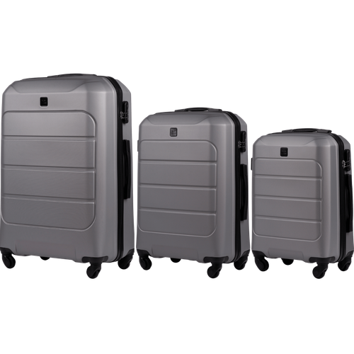GAN01 GANNET, Zestaw 3 walizek ABS+ (L,M,S) Wings, TITAN GREY na Arena.pl