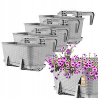 KADAX 4x Skrzynka Balkonowa Doniczka 40cm Uchwyty