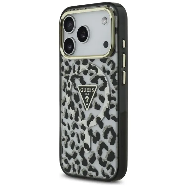Etui Guess MagSafe do iPhone 17 Pro Leopard Glitter Black zdjęcie 4