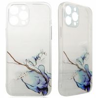 marble case etui do iphone 12 pro żelowy pokrowiec marmur niebieski