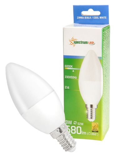 Żarówka LED E14 8W=60W zimna CW WOJ14222 SPECTRUM na Arena.pl