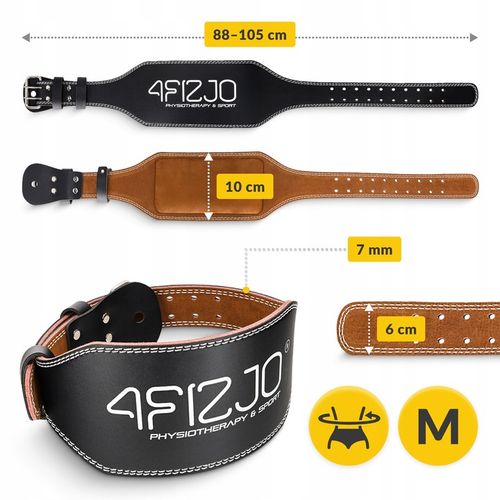 PAS KULTURYSTYCZNY SKÓRZANY STABILIZATOR KRZYŻOWY USZTYWNIAJĄCY KRĘGOSŁUP M na Arena.pl