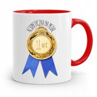 Kubek Czerwony Dla Kosmetyczki Na Medal Prezent Z Nadrukiem Ze Zdjęciem