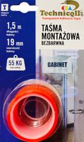 TAŚMA MONTAŻOWA BEZBARWNA T-680 TECHNICQLL 1,5Mx19MM