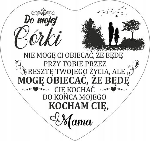 Srebrny Łańcuszek Zawieszka SERCE NASZYJNIK DLA CÓRKI OD MAMY Grawer BOX na Arena.pl