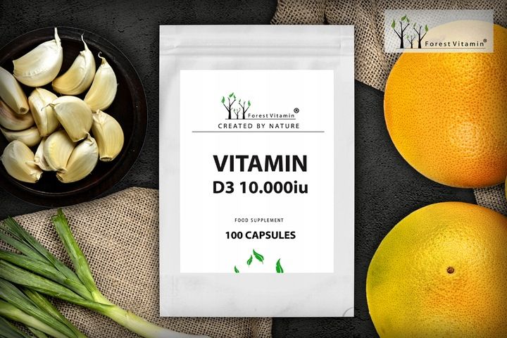 FOREST WITAMINA D3 10000iu 100 kaps MOCNA ZDROWIE zdjęcie 11