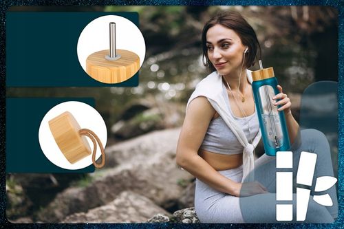 BUTELKA SZKLANA NA WODĘ NAPOJE ZE SŁOMKĄ SITKIEM SZCZELNA DUŻA BIDON 1,2L na Arena.pl