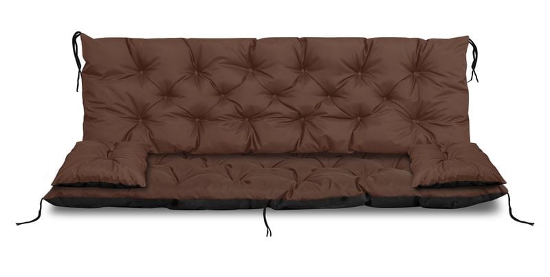 Poduszka ogrodowa 120x60x50 cm + 2 poduszki na ławkę huśtawkę brązowa zdjęcie 4