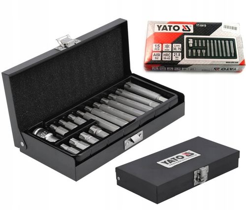 YATO ZESTAW 15 BITÓW KOŃCÓWEK WKRĘTAKOWYCH RIBE 30x70mm KOMPLET YT-0419 na Arena.pl