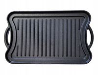 Płyta ŻELIWNA Dwustronna RUSZT na grill ognisko Patelnia Grillowa 42x26 cm