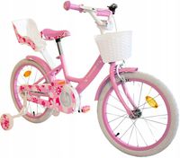 ROWEREK DZIECIĘCY ROWER 18" dla dziewczynki KOSZYK FOTELIK dla LALKI ENERO