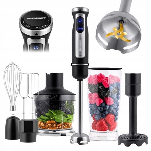 Blender ręczny 1500W czarny Berdsen tytanowe ostrza wielofunkcyjny 5w1 na Arena.pl