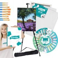 DUŻY ZESTAW Malarski sztaluga płótna farby PREMIUM