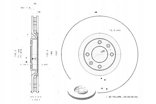 TARCZA HAM PRZOD 340X30 V BREMBO na Arena.pl