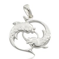 SREBRNY WISIOREK RYBY DUŻY ZNAK ZODIAKU PRÓBA SREBRA 925