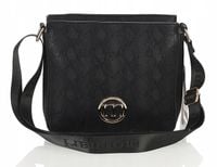 MONNARI Czarna torebka listonoszka Wąż Logo Długi pasek