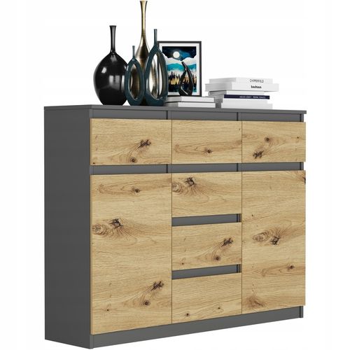 KOMODA 98CM SZAFKA 6 SZUFLAD ANTRACYT MIX ARTISAN S62D na Arena.pl