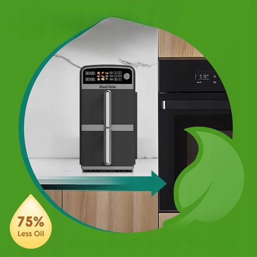 Frytkownica Beztłuszczowa Dwukomorowa Airfryer 10L 2X5L 2400W Xxl Mocna na Arena.pl