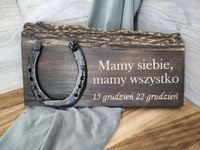 Prezent na szczęście w Nowym Roku podkowa grawer deska do powieszenia