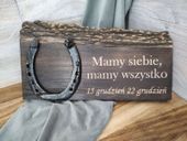 Prezent na szczęście w Nowym Roku podkowa grawer deska do powieszenia