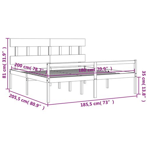 Łóżko dla seniora, z wezgłowiem, białe, lite drewno na Arena.pl