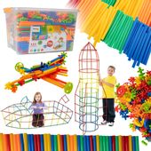 Kreatywne Klocki Konstrukcyjne Słomki 1200 Elementów